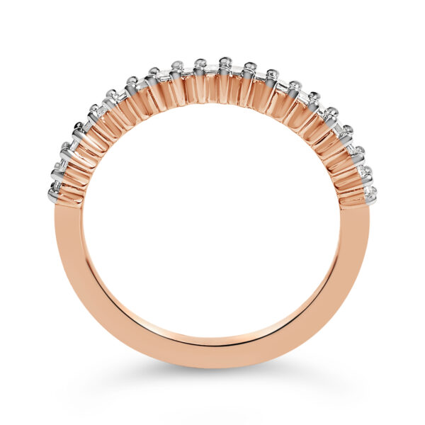 10K flash plated over .925 sterling silver ring with natural Princess diamonds in prong settings.