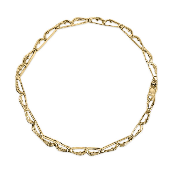 Bracelet turned to show the box clasp with latch