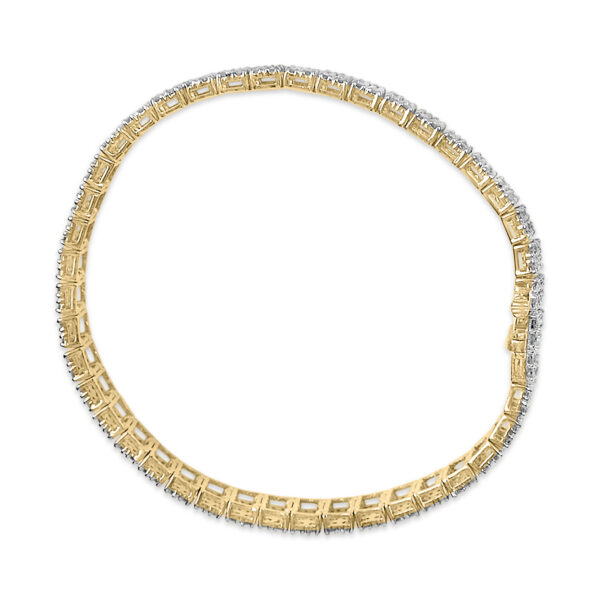 Side angle of the bracelet showing its width and depth across the four diamond rows