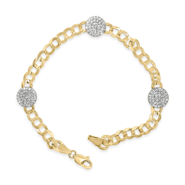 Curb chain bracelet with lobster claw clasp visible at the end