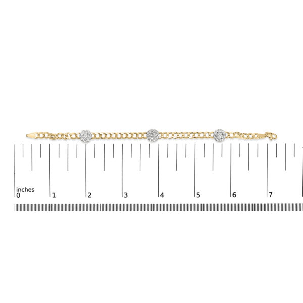 Bracelet shown next to a ruler indicating its 7.25 inch length