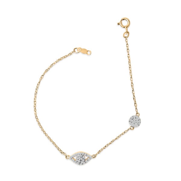 Bracelet chain and spring ring clasp shown against a plain background