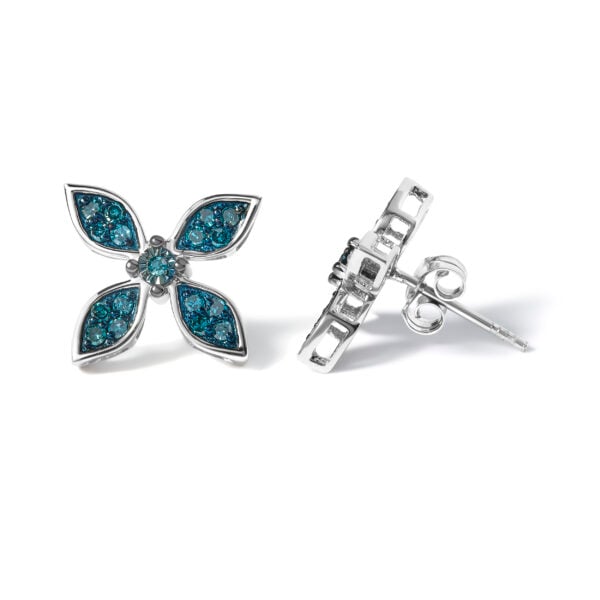 Both earrings placed together showing the push back closures on the reverse side