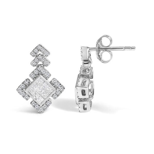 Side view of the earrings showing the push back closure and drop profile