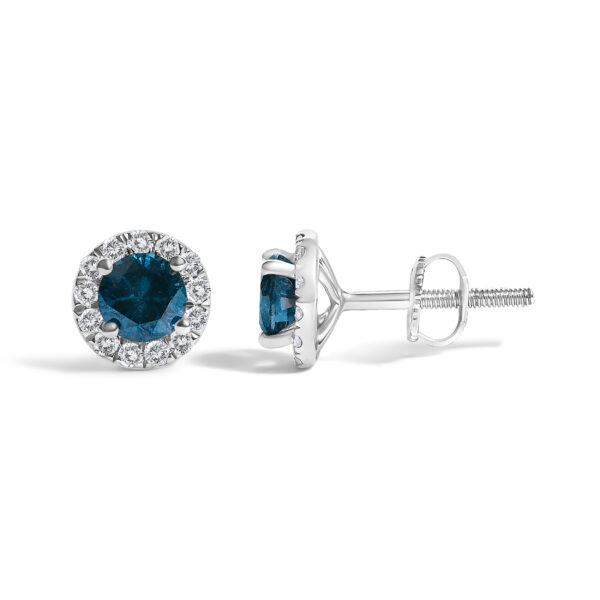 Side angle of the stud earring showing the screw-on post and back