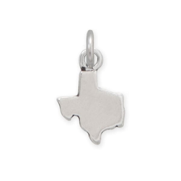 Texas state motif charm made with gold plated over .925 sterling silver, 11.9 mm x 8.3 mm.