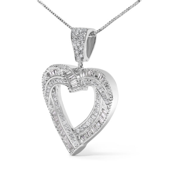 Open heart pendant and cable chain laid flat to show the full necklace with clasp