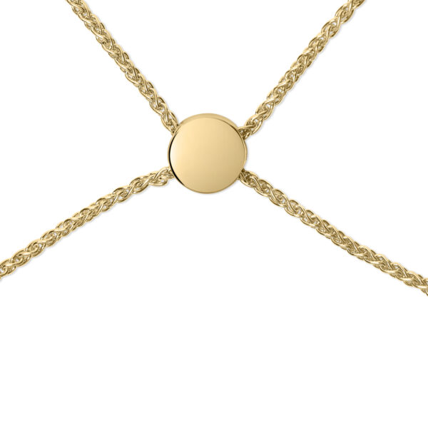 Vermeil bolo bracelet shown from the side, revealing the adjustable clasp mechanism