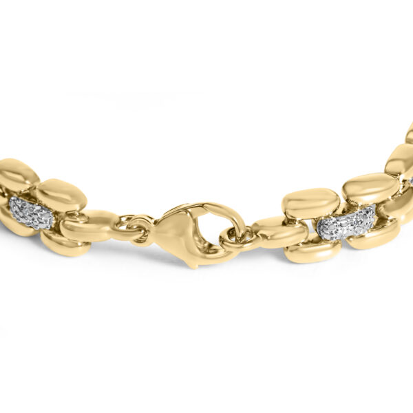 Panther link bracelet shown from an angled view highlighting the link construction