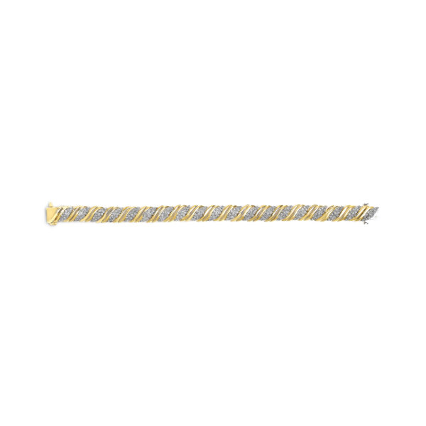 S-link twist bracelet in 10K yellow gold showing the box clasp with safety latch