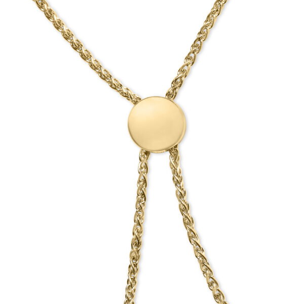 24K gold vermeil (plated) bolo bracelet coiled to show the bolo clasp mechanism and chain detail