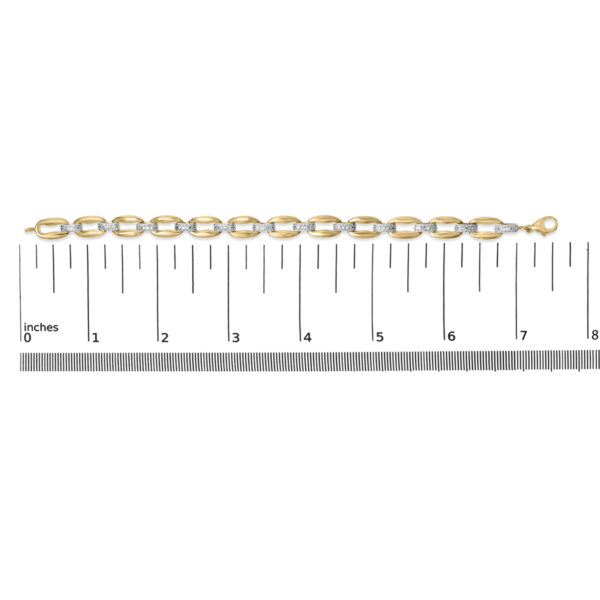 24K yellow gold vermeil over .925 sterling silver bracelet with 7.362 x 0.315 x 0.157 in dimensions.