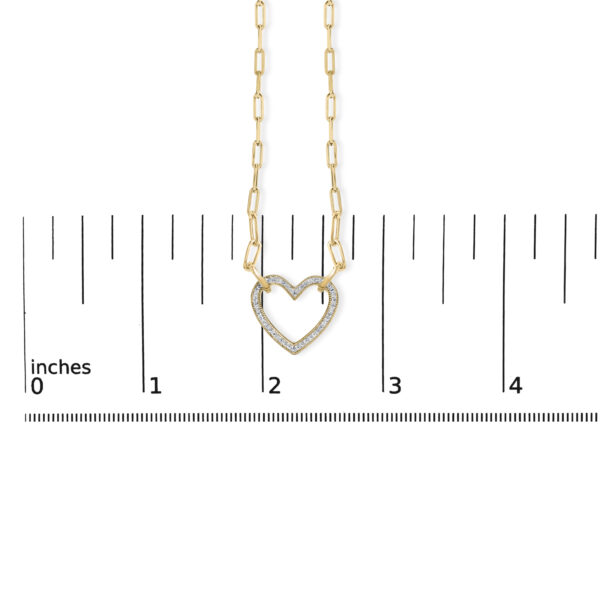 Necklace shown next to a ruler indicating its 18 inch chain length