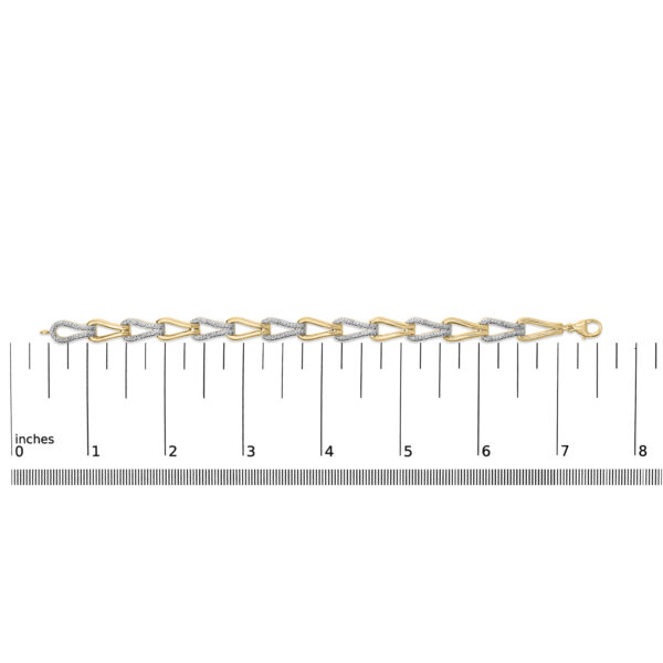 Bracelet laid flat beside a scale reference showing its length