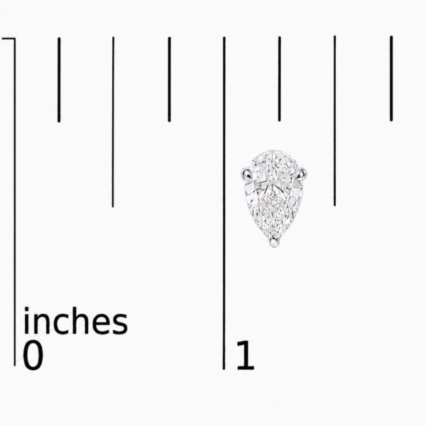 14K White Gold 1.00 Cttw Lab Grown Pear Shaped Solitaire Diamond Stud Earrings - alternate view 4