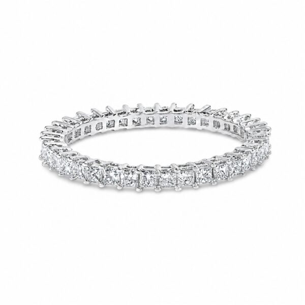 14K White Gold 1.0 Cttw Princess Diamond Eternity Band Ring
