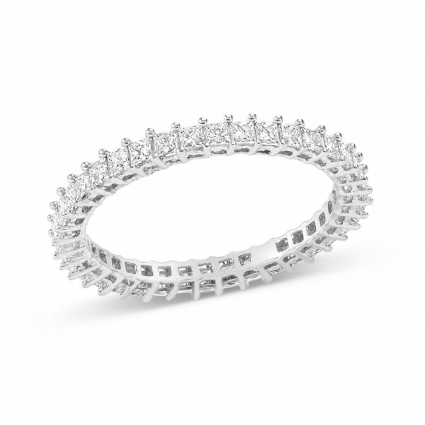 14K White Gold 1.0 Cttw Princess Diamond Eternity Band Ring - alternate view 2