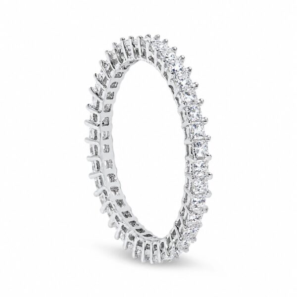 14K White Gold 1.0 Cttw Princess Diamond Eternity Band Ring - alternate view 4