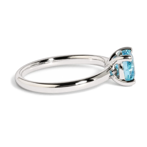 IGI Certified 14K White Gold 1.0 Cttw Round Lab-Grown Blue Fancy Vivid Diamond Solitaire Ring - alternate view 2