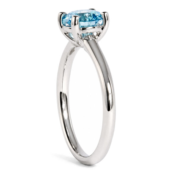 IGI Certified 14K White Gold 1.0 Cttw Round Lab-Grown Blue Fancy Vivid Diamond Solitaire Ring - alternate view 4