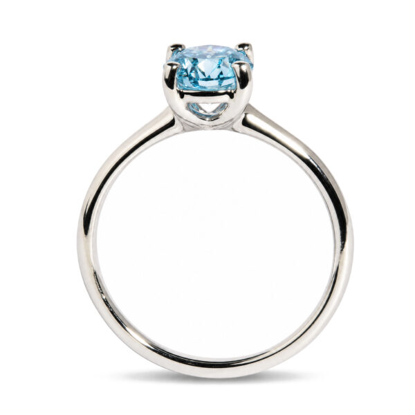 IGI Certified 14K White Gold 1.0 Cttw Round Lab-Grown Blue Fancy Vivid Diamond Solitaire Ring - alternate view 5