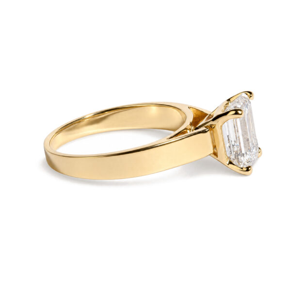 IGI Certified 14K Yellow Gold 2 Cttw Emerald-Cut Lab-Grown Diamond Wide Band Engagement Ring - alternate view 2