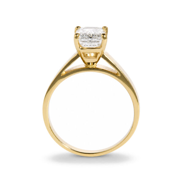 IGI Certified 14K Yellow Gold 2 Cttw Emerald-Cut Lab-Grown Diamond Wide Band Engagement Ring - alternate view 5