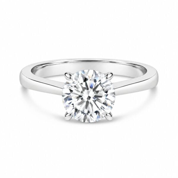 IGI Certified 14K White Gold 2.0 Cttw Round Lab Grown Diamond Solitaire Engagement Ring