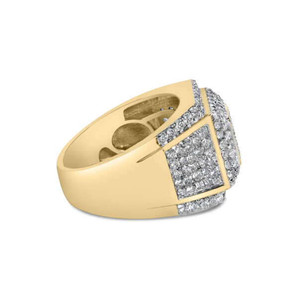 10K Yellow Gold 2-1/2 Cttw Diamond Pave Geometric Cocktail Ring - alternate view 2