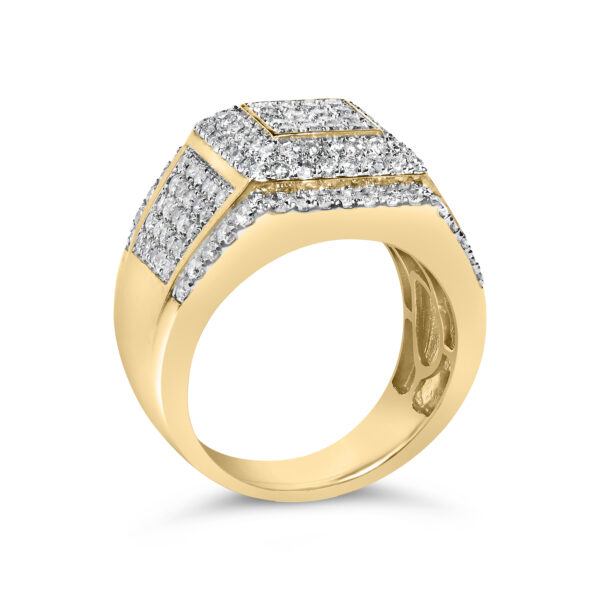 10K Yellow Gold 2-1/2 Cttw Diamond Pave Geometric Cocktail Ring - alternate view 3