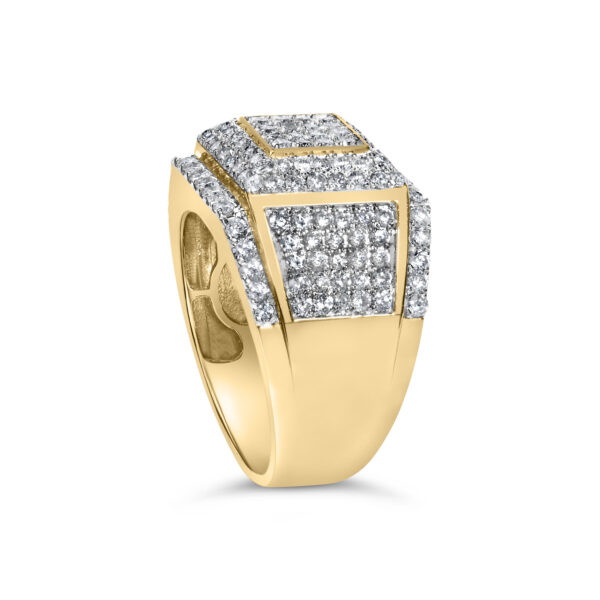 10K Yellow Gold 2-1/2 Cttw Diamond Pave Geometric Cocktail Ring - alternate view 4