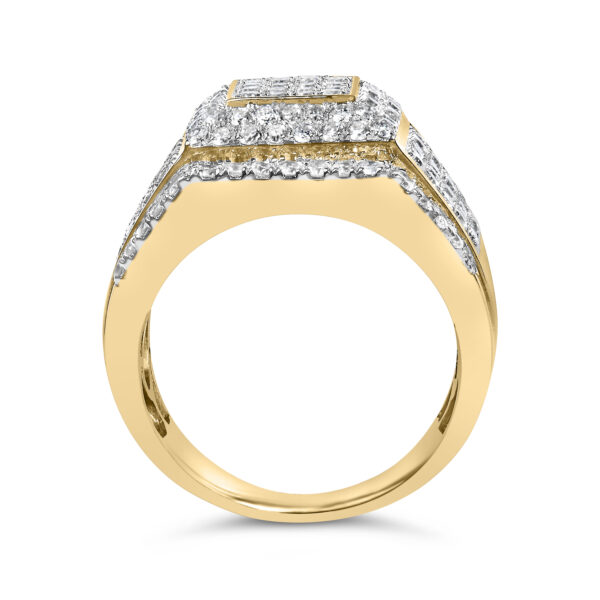 10K Yellow Gold 2-1/2 Cttw Diamond Pave Geometric Cocktail Ring - alternate view 5