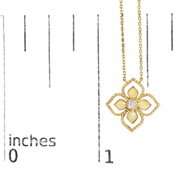 10K Yellow Gold Diamond Accent Floral Medallion Pendant Necklace - alternate view 4