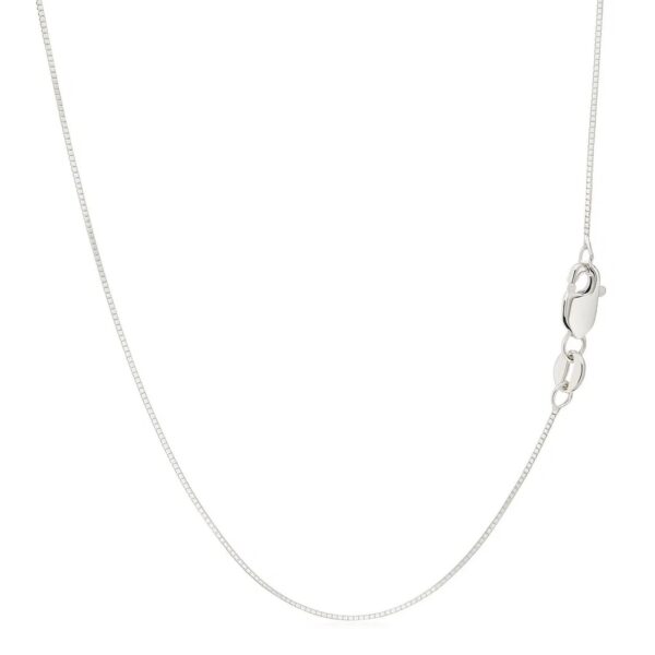 14k White Gold Classic Box Chain (0.68 mm) - alternate view 3