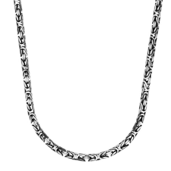 Sterling Silver Gunmetal Finish Byzantine Chain Necklace - alternate view 2