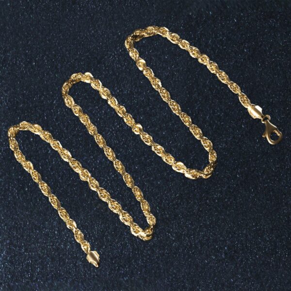 14k Yellow Gold Solid Diamond Cut Rope Chain (5.00 mm) - alternate view 5