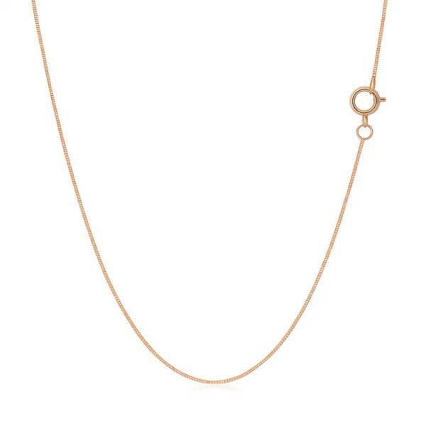 14k Rose Gold Classic Box Chain (0.45 mm) - alternate view 3
