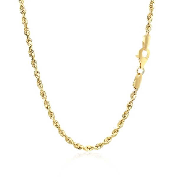 10k Yellow Gold Solid Diamond Cut Rope Chain (2.75 mm) - alternate view 3