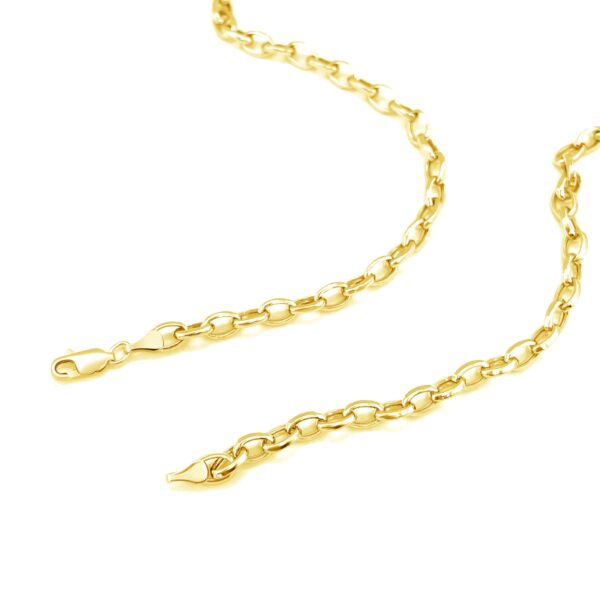 14k Yellow Gold Oval Rolo Chain (4.6 mm) - alternate view 3