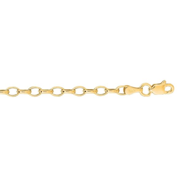 14k Yellow Gold Oval Rolo Chain (4.6 mm) - alternate view 4