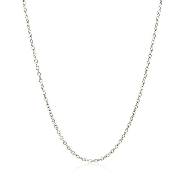 18k White Gold Round Cable Chain (1.50 mm) - alternate view 2