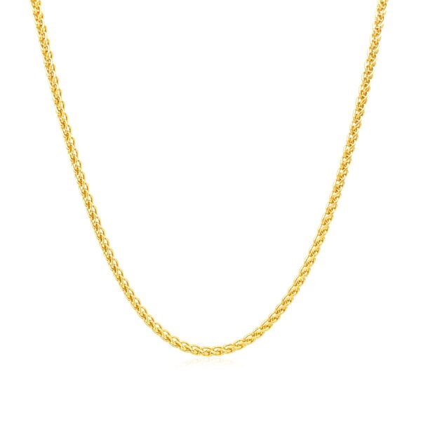 14k Yellow Gold Round Wheat Chain (1.5 mm) - alternate view 2