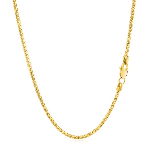 14k Yellow Gold Round Wheat Chain (1.5 mm) - alternate view 3