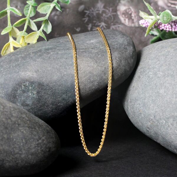 14k Yellow Gold Round Wheat Chain (1.5 mm) - alternate view 4