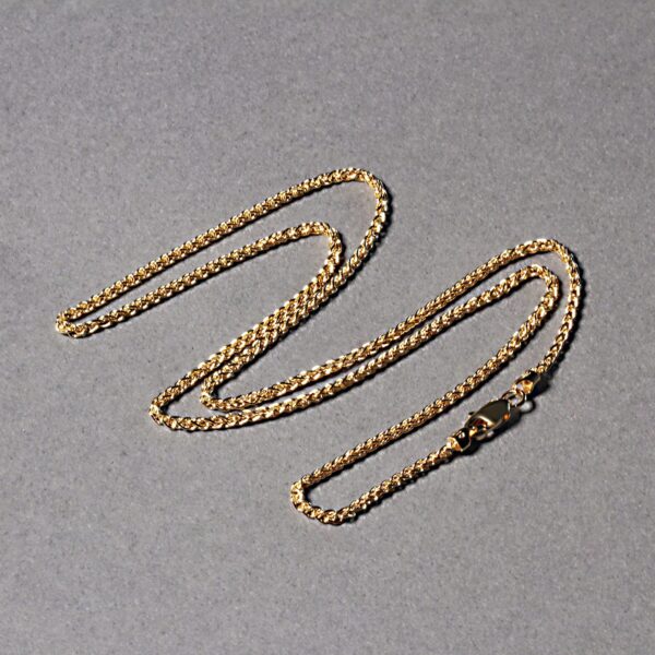 14k Yellow Gold Round Wheat Chain (1.5 mm) - alternate view 5