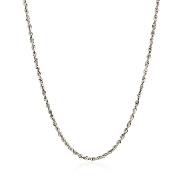 14k White Gold Solid Diamond Cut Rope Chain (1.80 mm) - alternate view 2