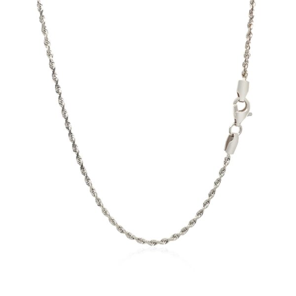 14k White Gold Solid Diamond Cut Rope Chain (1.80 mm) - alternate view 3