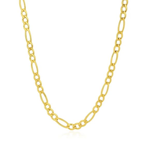 14k Yellow Gold Solid Figaro Chain (3.80 mm) - alternate view 2