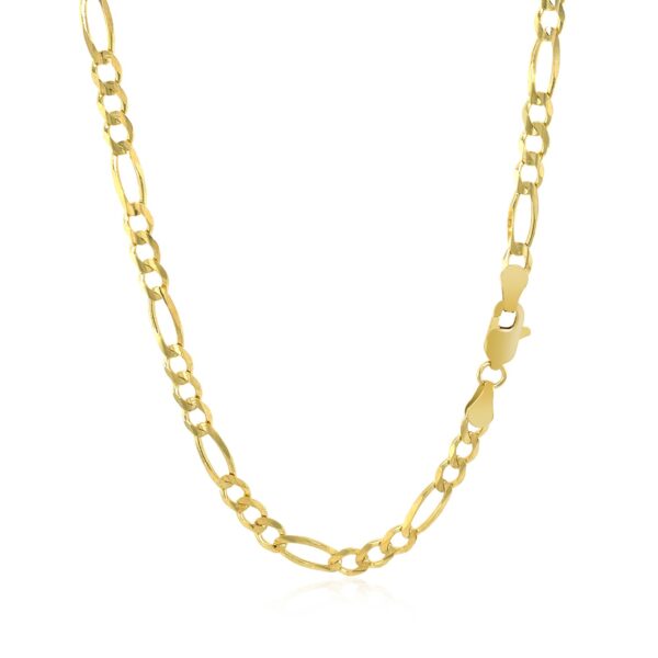 14k Yellow Gold Solid Figaro Chain (3.80 mm) - alternate view 3