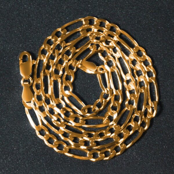 14k Yellow Gold Solid Figaro Chain (3.80 mm) - alternate view 5